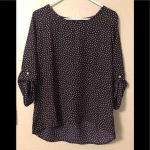 3/4 sleeve navy blue top